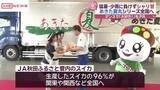 「"シャリ甘”なスイカ　あきた夏丸シリーズ全国に出荷　秋田・横手市雄物川町で出発式」の画像1