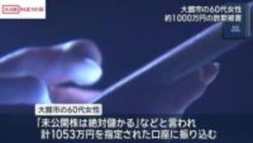 ＳＮＳ型投資詐欺　大館の６０代女性１０００万円超の被害　秋田