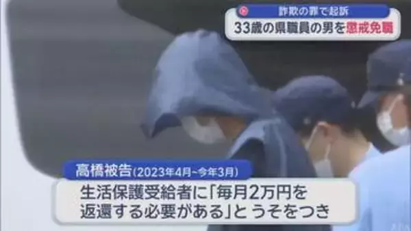 詐欺の罪で起訴　33歳の青森県職員の男を懲戒免職