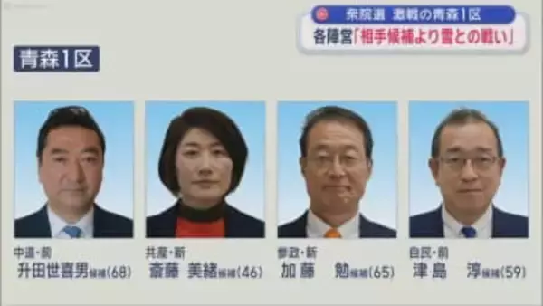 衆院選　激戦の青森１区　各陣営「相手候補より雪との戦い」
