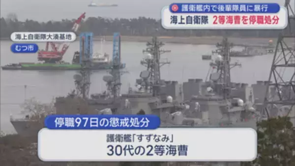 護衛艦内で後輩隊員に暴行　海上自衛隊　2等海曹を停職処分