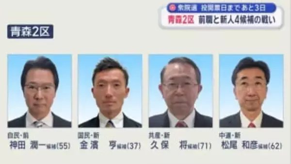 衆院選　投開票日まであと3日　青森2区　前職と新人 4候補の戦い