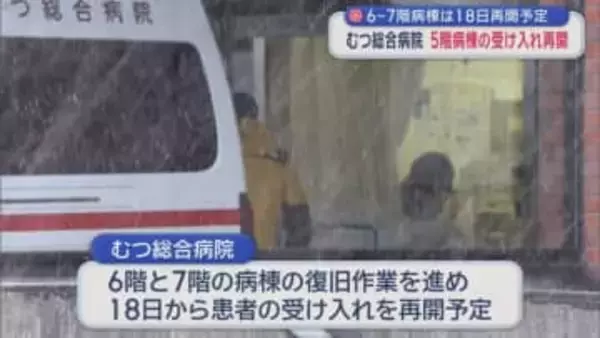 6～7階病棟は18日再開予定　むつ総合病院　5階病棟の受け入れ再開