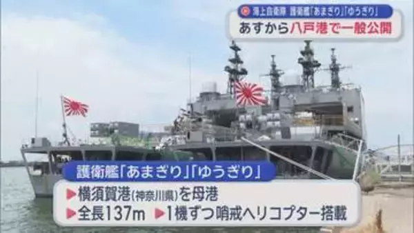 海上自衛隊 護衛艦「あまぎり」「ゆうぎり」　11日から八戸港で一般公開