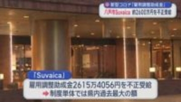 新型コロナ「雇用調整助成金」　八戸市Suvaica　約2600万円を不正受給