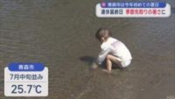 青森市は今年初めての夏日　連休最終日　季節先取りの暑さに