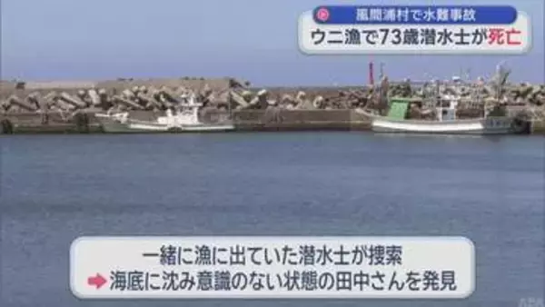 「浮上してこない」　ウニ漁で73歳潜水士が死亡／青森・風間浦村