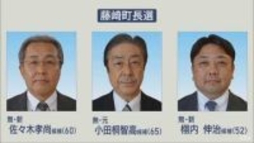 三つどもえの戦い確定 町長辞職に伴う藤崎町長選告示　元新3人立候補