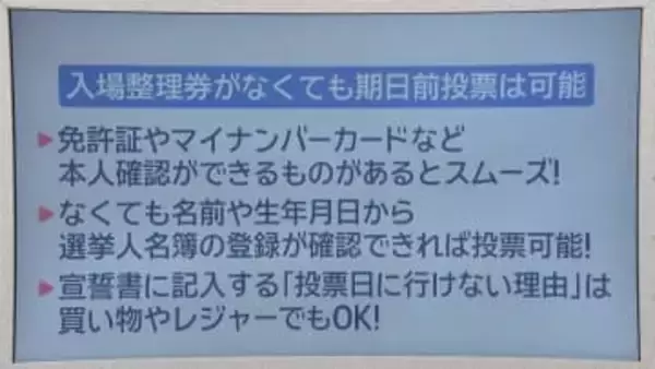 【30秒でわかる期日前投票】　入場券が無い