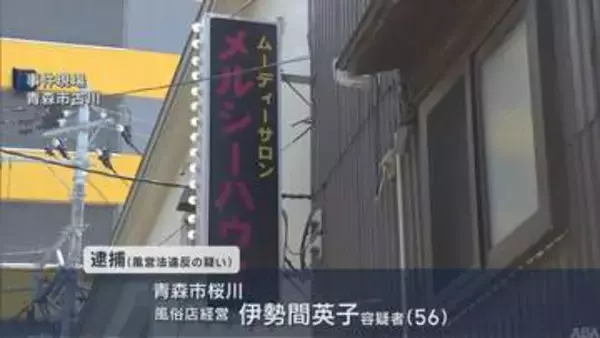 禁止地域で性風俗営業　風営法違反の疑いで男女3人を逮捕／青森市