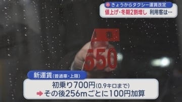 28日からタクシー運賃改定　値上げ・冬期2割増し　利用客は…／青森県