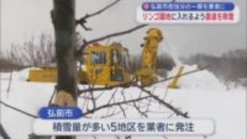 弘前市担当分の一部を業者に　リンゴ園地に入れるよう農道を除雪