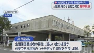 生活保護受給者から現金をだまし取った罪に問われた元県職員の男（33）に有罪判決