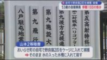 野良猫2匹を捕獲・殺傷　自衛隊員（53）が停職10日の処分