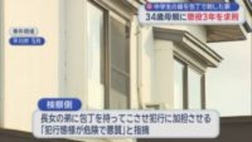 中学生の娘を包丁で刺した罪　34歳母親に懲役3年を求刑