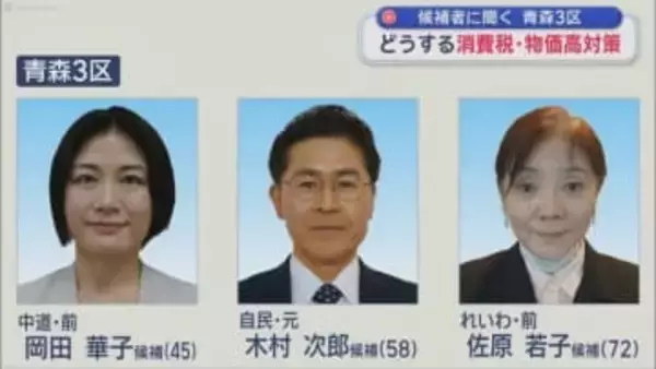 候補者に聞く　青森3区　どうする消費税・物価高対策