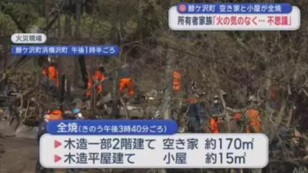 鯵ヶ沢町　空き家と小屋が全焼　所有者家族「火の気のなく・・・不思議」／青森県