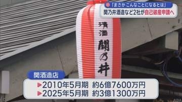 「まさかこんなことになるとは」　関乃井酒造など２社が自己破産申請へ／青森県むつ市