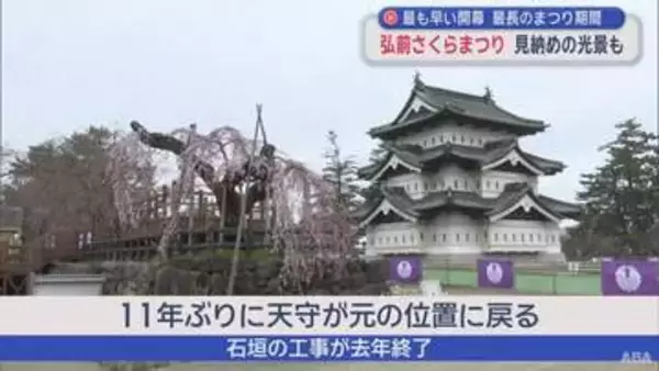 見納めの光景も…　「弘前さくらまつり」最も早い開幕　最長のまつり期間