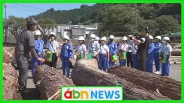 林業次世代へ! 小学生対象の学習会 「木曽ヒノキの価値は…」原木市場の見学や競り体験も【長野・木曽町】