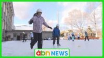 95歳の〝手作りリンク〟に子どもたち感謝! 小学校で伝統の「田んぼリンク」でスケート授業【長野・小諸市】