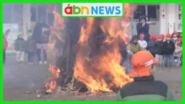 「ほんやり様」と呼ばれる伝統行事 無病息災を願い園児たちの手作りダルマが炎に包まれる【長野・飯田市】