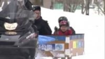 毎年恒例「冬まつり」　一面の雪の中、子供たちが冬の遊び楽しむ　秋田市