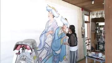 あでやかな美人画の制作進む　湯沢市伝統の「七夕絵どうろうまつり」、8月5日の開幕まで1カ月切る　秋田