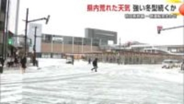 大寒寒波で荒れた天気に　沿岸は暴風雪、内陸は積雪増える　新幹線こまちも一時運転見合わせ　秋田