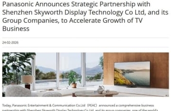 パナソニック、欧州のテレビ販売を中国スカイワースが主導。有機ELモデルの共同開発も