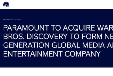 パラマウントがワーナーを1100億ドルで買収。Paramount+、HBO Max、Pluto統合へ