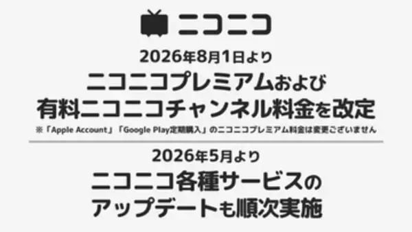 ニコニコの有料プランが790円から990円へ値上げ。ストレージやセキュリティ対策コスト増