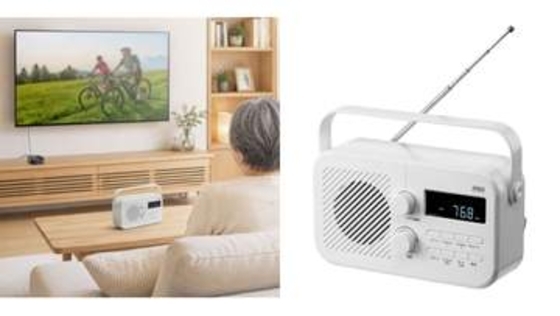 サンワ、ラジオも聞ける手元スピーカー。AC電源＆乾電池対応