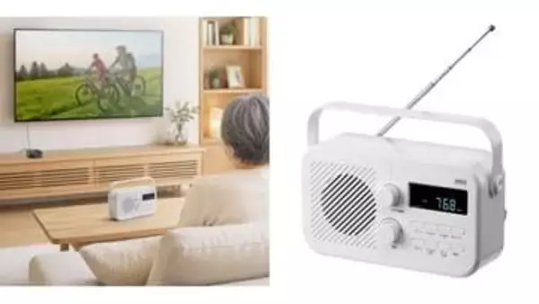 サンワ、ラジオも聞ける手元スピーカー。AC電源＆乾電池対応