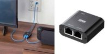 テレビ横に置ける超小型スイッチングハブ。テレビもゲーム機も同時接続