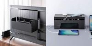 テレビ裏を収納スペース化できるVESA対応ケーブルボックス。Switch 2も収納可能