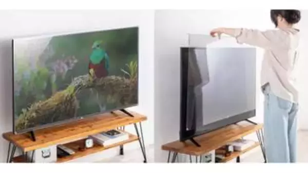 テレビに引っかけるアクリル保護パネル。55型19800円から