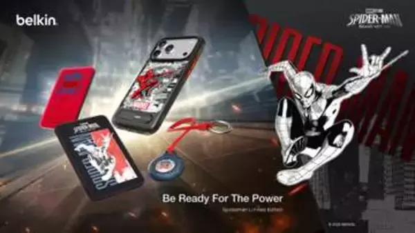 「スパイダーマン」最新作デザインの薄型モバイルバッテリー