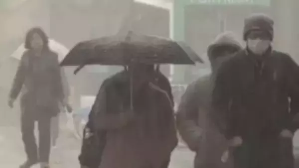 富山市で21日ぶり積雪 平野部で3cm