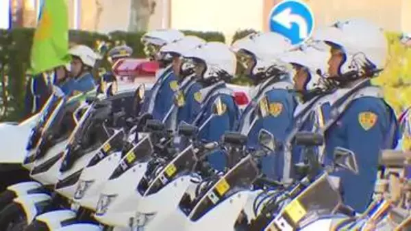 「春の全国交通安全運動スタート「危険運転に対して厳正に対処」富山県警が出発式」の画像