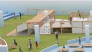 全天候型屋内公園「BBTパーク」の完成近づく　職人も驚く全長36メートル、日本でも有数の「大型遊具」　富山市ファボーレ別棟に初夏オープン