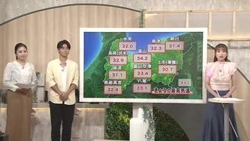 1日は富山36度・高岡35度の猛暑日予想　台風13号も接近、来週上陸へ【ソラをライブ】