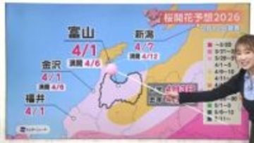 「4月並みの暖かさ」から一夜にして冬の寒さに　富山の桜は4月1日開花予想【気象予報士解説】