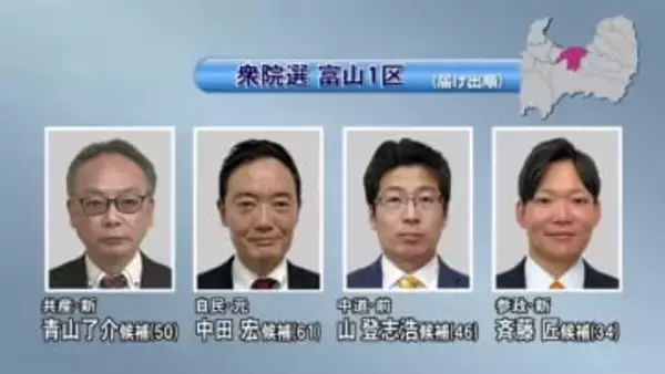 衆院選 富山1区、4候補者が熱い訴え　消費税減税など政策に違い