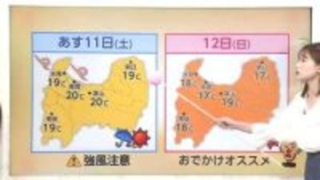 土曜は「昼から晴れるが西よりの強風に注意」【気象予報士 解説（ソラをライブ）】