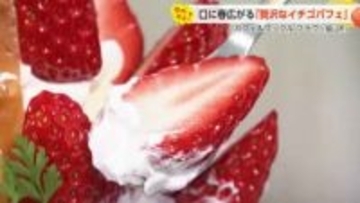 富山県産イチゴ9粒使った贅沢パフェ！　朝どれの新鮮さを堪能【動画で見る】