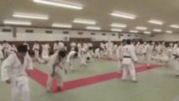 高岡  新春武道稽古始め  柔道・剣道・合気道・空手に励む280人が今年の自己鍛錬スタート