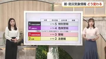 5月28日から防災気象情報が変わる　富山市は発表エリアも3分割に　富山県では昨年3回「レベル4」