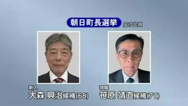 朝日町長選挙が告示　現職と新人が立候補して12年ぶりの選挙戦がスタート