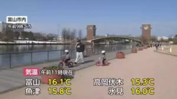 気温上昇15℃超え 春の陽気に残雪の公園はのどかな雰囲気に  16日は再び寒気が戻る見込み